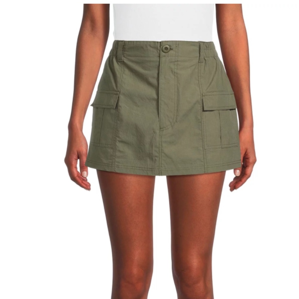 SO Army Green Cargo Skirt Mini